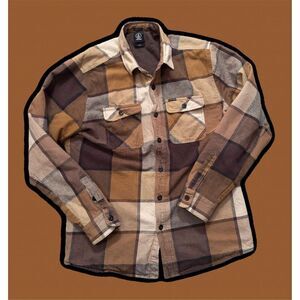 Volcom Men's L Brown Plaid Flannel Out of stock /discontinued-